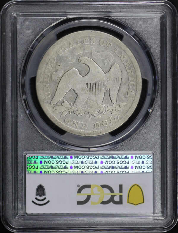 Reverse of this 1870-CC Liberty Seated Dollar PCGS AG-03