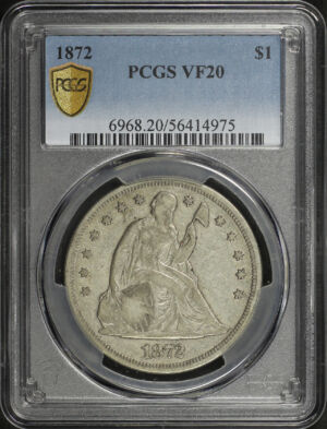 Obverse of this 1872 Liberty Seated Dollar PCGS VF-20