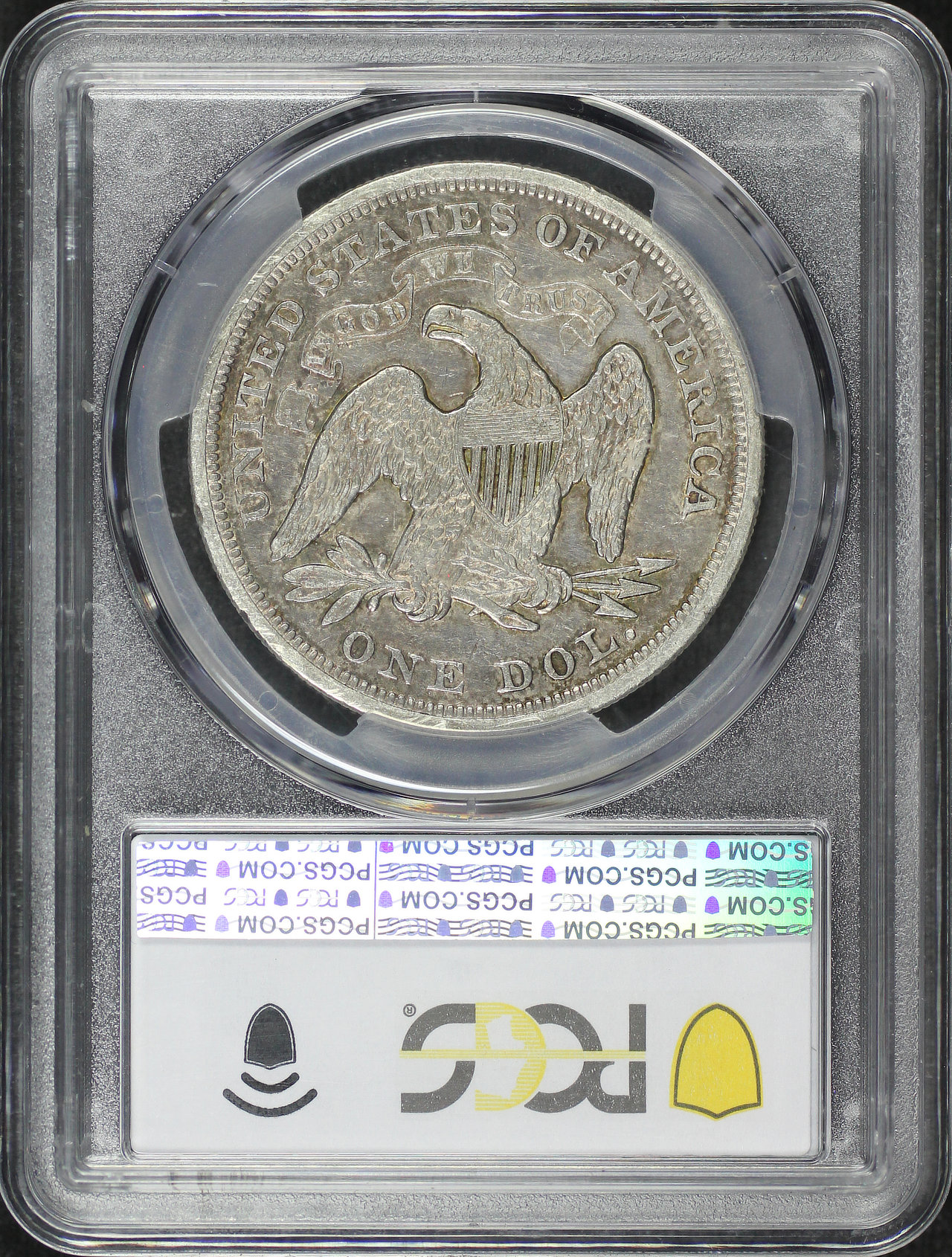 Reverse of this 1872 Liberty Seated Dollar PCGS XF-40