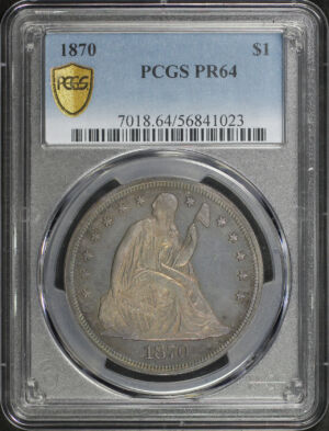 Obverse of this 1870 Liberty Seated Dollar PCGS PR-64