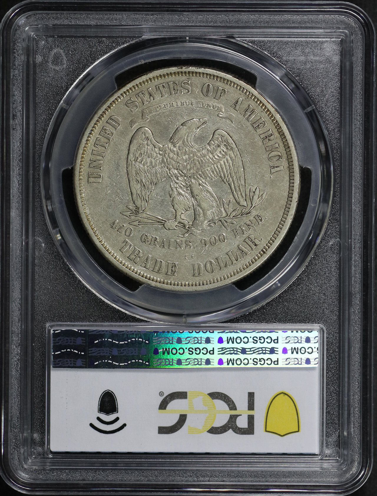 Reverse of this 1873-CC Trade Dollar PCGS VF-35