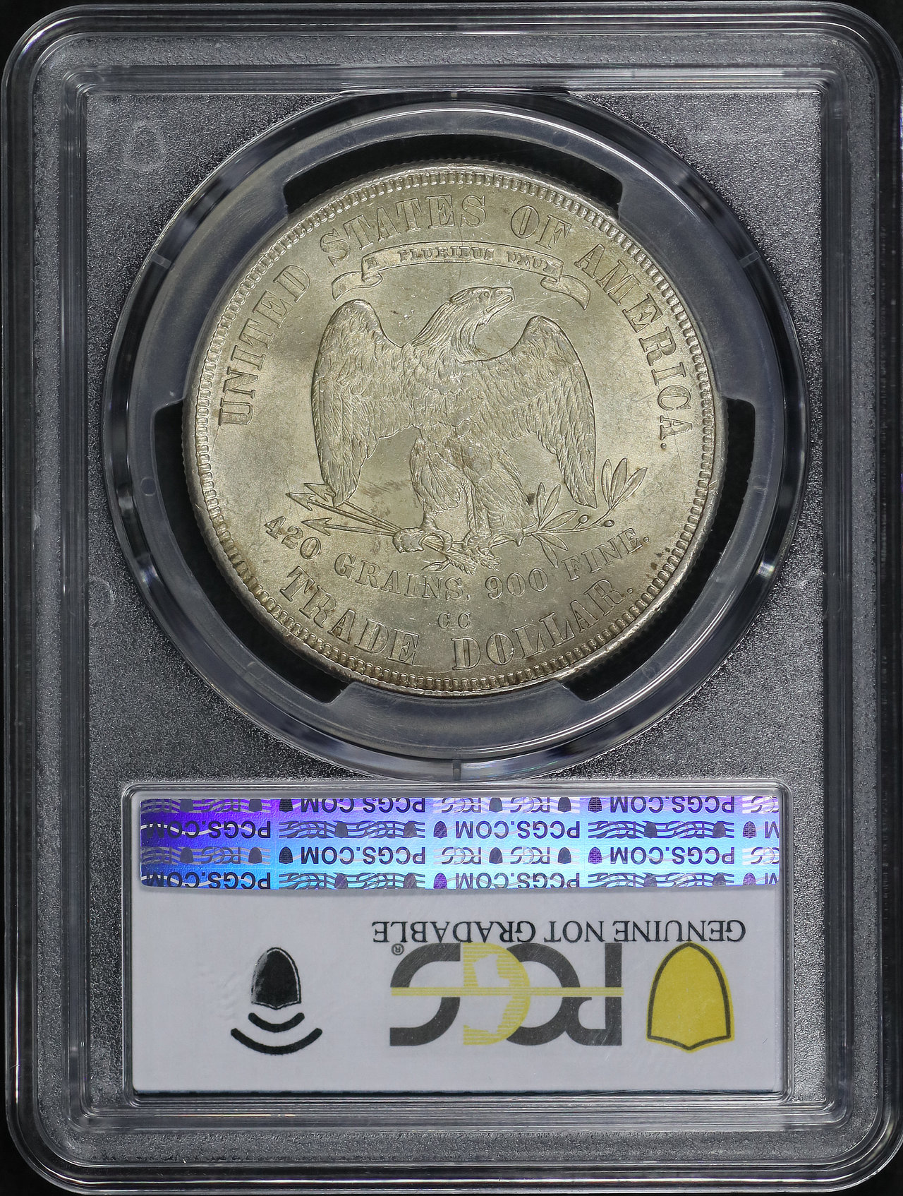Reverse of this 1876-CC Trade Dollar PCGS AU Details Cleaned