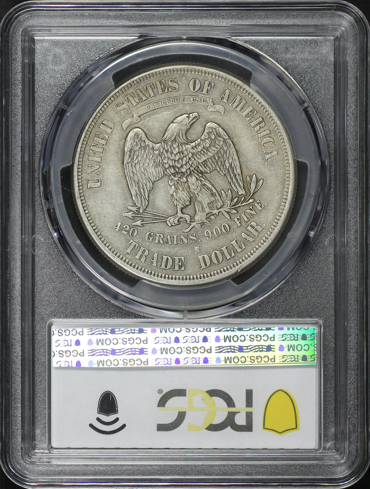 Reverse of this 1876-S Trade Dollar PCGS XF-45