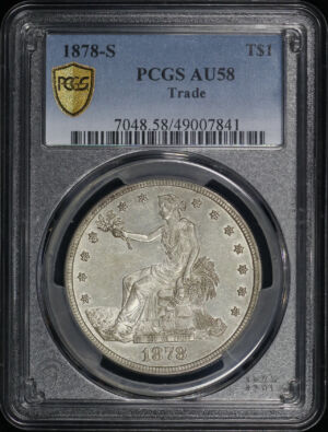 Obverse of this 1878-S Trade Dollar PCGS AU-58