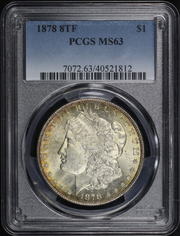 Obverse of this 1878 8TF Morgan Dollar PCGS MS-63