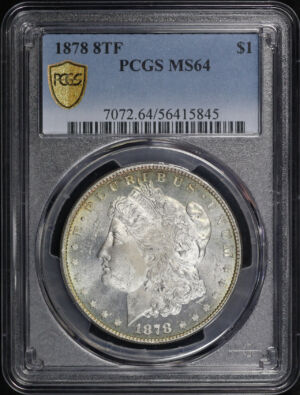 Obverse of this 1878 8TF Morgan Dollar PCGS MS-64