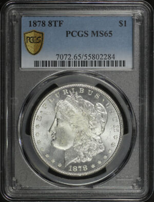 Obverse of this 1878 8TF Morgan Dollar PCGS MS-65