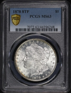 Obverse of this 1878 8TF Morgan Dollar PCGS MS-63