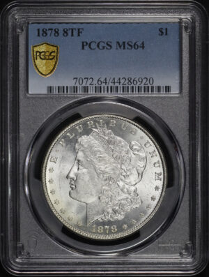 Obverse of this 1878 8TF Morgan Dollar PCGS MS-64