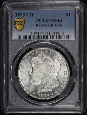 Obverse of this 1878 Morgan Dollar Reverse of 1878 PCGS MS-63