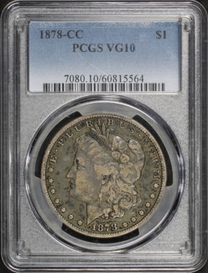 Obverse of this 1878-CC Morgan Dollar PCGS VG-10