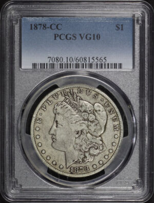 Obverse of this 1878-CC Morgan Dollar PCGS VG-10