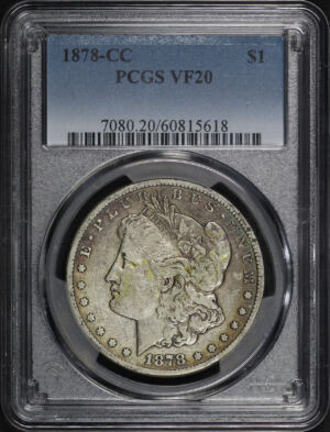 Obverse of this 1878-CC Morgan Dollar PCGS VF-20
