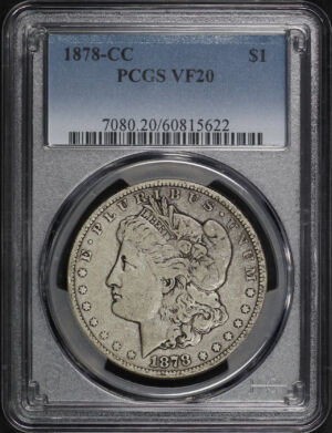 Obverse of this 1878-CC Morgan Dollar PCGS VF-20