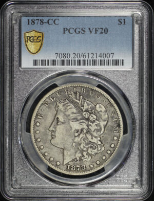 Obverse of this 1878-CC Morgan Dollar PCGS VF-20