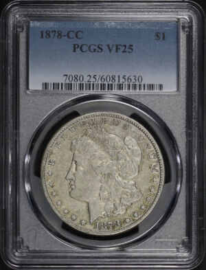 Obverse of this 1878-CC Morgan Dollar PCGS VF-25