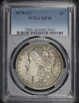 Obverse of this 1878-CC Morgan Dollar PCGS XF-40