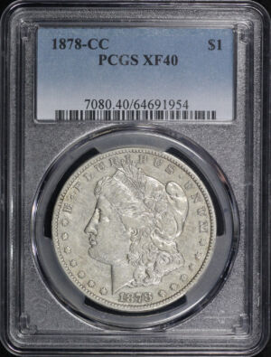 Obverse of this 1878-CC Morgan Dollar PCGS XF-40