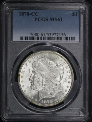 Obverse of this 1878-CC Morgan Dollar PCGS MS-61