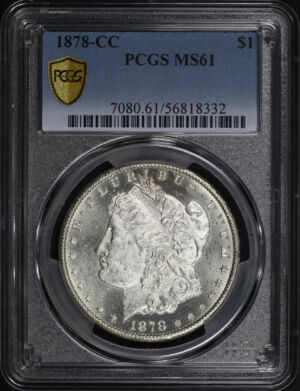 Obverse of this 1878-CC Morgan Dollar PCGS MS-61
