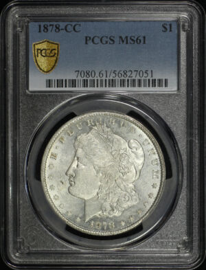 Obverse of this 1878-CC Morgan Dollar PCGS MS-61