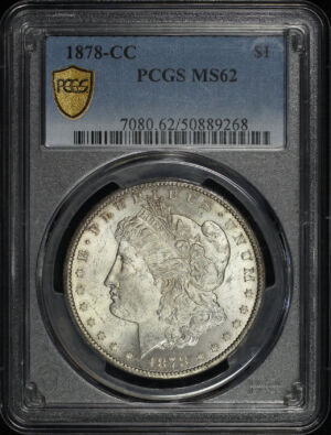 Obverse of this 1878-CC Morgan Dollar PCGS MS-62