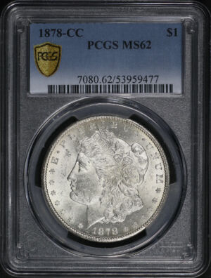Obverse of this 1878-CC Morgan Dollar PCGS MS-62