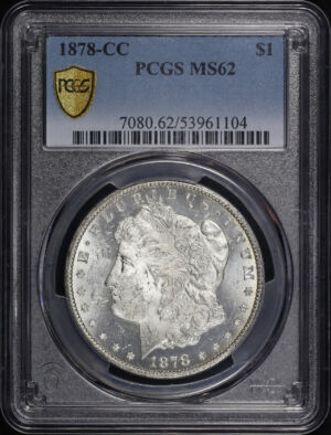 Obverse of this 1878-CC Morgan Dollar PCGS MS-62