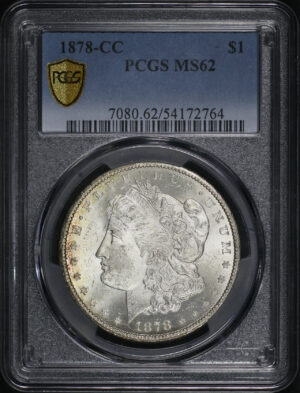 Obverse of this 1878-CC Morgan Dollar PCGS MS-62