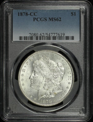 Obverse of this 1878-CC Morgan Dollar PCGS MS-62