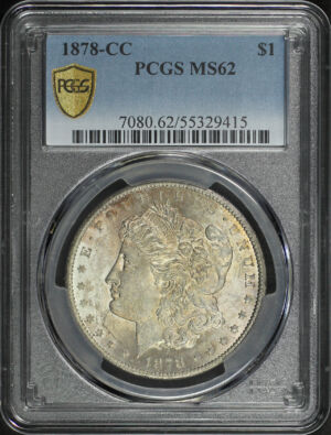 Obverse of this 1878-CC Morgan Dollar PCGS MS-62
