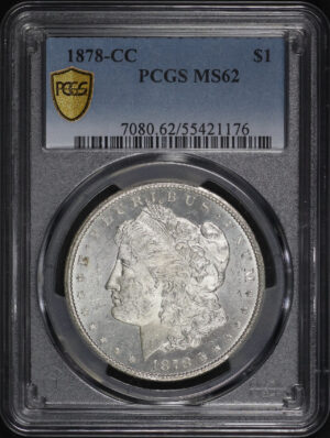Obverse of this 1878-CC Morgan Dollar PCGS MS-62