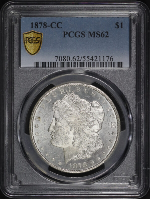 Obverse of this 1878-CC Morgan Dollar PCGS MS-62