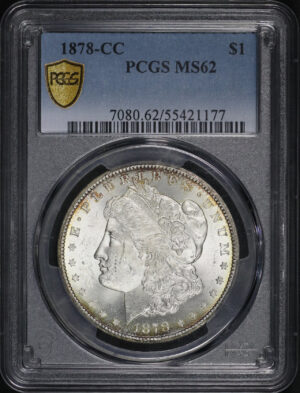 Obverse of this 1878-CC Morgan Dollar PCGS MS-62