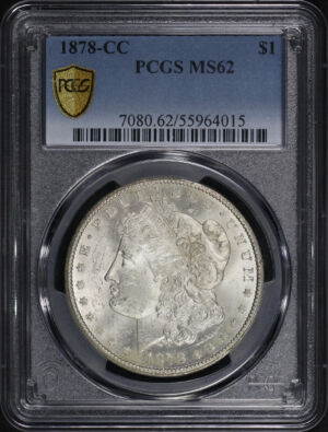 Obverse of this 1878-CC Morgan Dollar PCGS MS-62