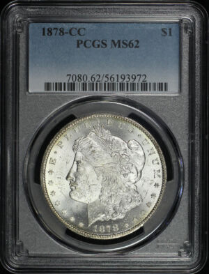 Obverse of this 1878-CC Morgan Dollar PCGS MS-62
