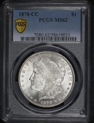 Obverse of this 1878-CC Morgan Dollar PCGS MS-62