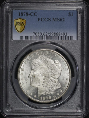 Obverse of this 1878-CC Morgan Dollar PCGS MS-62