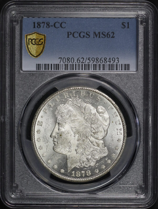 Obverse of this 1878-CC Morgan Dollar PCGS MS-62