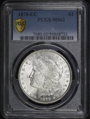Obverse of this 1878-CC Morgan Dollar PCGS MS-62