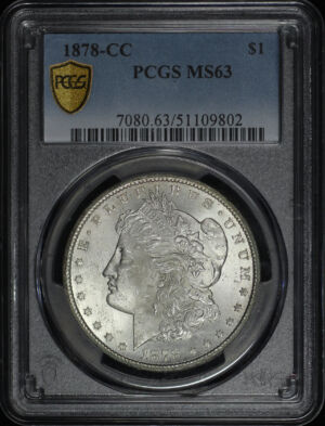 Obverse of this 1878-CC Morgan Dollar PCGS MS-63