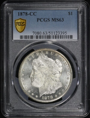Obverse of this 1878-CC Morgan Dollar PCGS MS-63