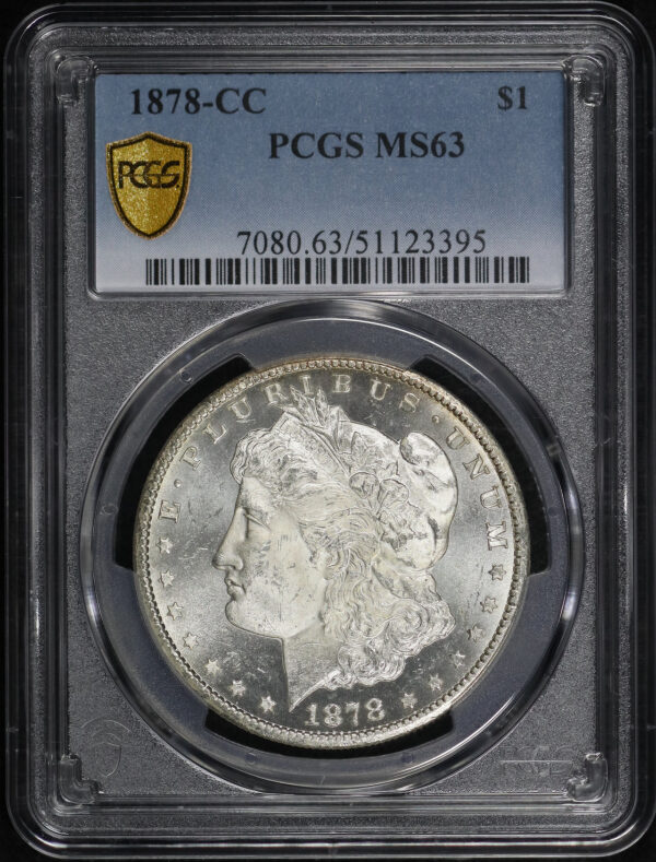 Obverse of this 1878-CC Morgan Dollar PCGS MS-63