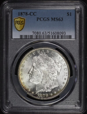 Obverse of this 1878-CC Morgan Dollar PCGS MS-63