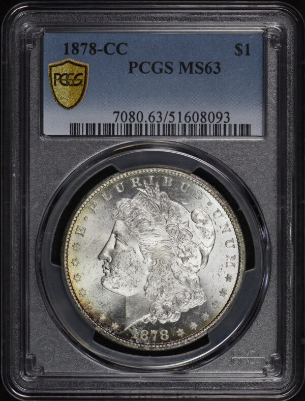 Obverse of this 1878-CC Morgan Dollar PCGS MS-63