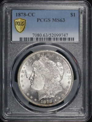 Obverse of this 1878-CC Morgan Dollar PCGS MS-63