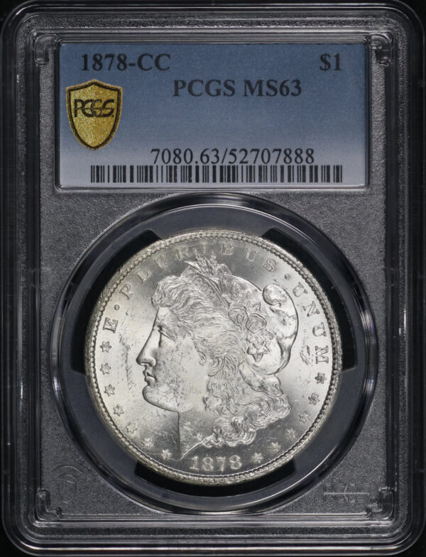 Obverse of this 1878-CC Morgan Dollar PCGS MS-63