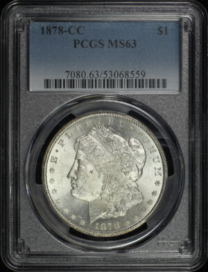 Obverse of this 1878-CC Morgan Dollar PCGS MS-63