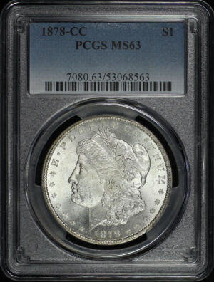 Obverse of this 1878-CC Morgan Dollar PCGS MS-63