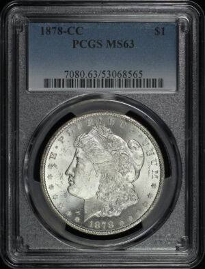 Obverse of this 1878-CC Morgan Dollar PCGS MS-63